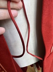 Vintage Vanity Fair Full Length Rust Red Velour Belted Robe Size M Pink Trim