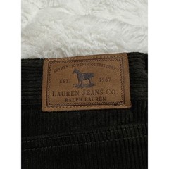 VTG Ralph Lauren Y2K Lauren Jeans Co Dark Green Corduroy Straight Leg Womens 12