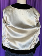 TRUE VINTAGE Black Velvet Swing Capelet Wide 3/4 Sleeves *Size S