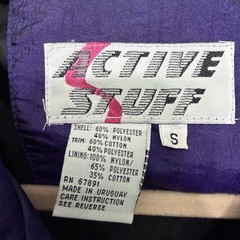 Vintage Active Stuff Geometric Colorful Windbreaker Jacket Size S