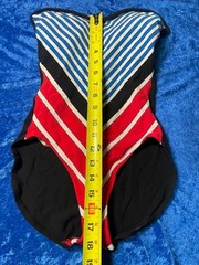 Vintage Rose Marie Reid Swimsuit Strapless Pinup Nautical Stripe Medium