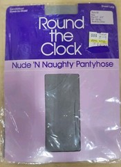 Vintage 80’s Round The Clock Nude And Naughty Sheer To Waist Pantyhose Sz Trim