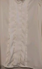 Vtg Alexandria White Classic Womens Blouse,Pleaded Front, Career Core, Sz16,USA