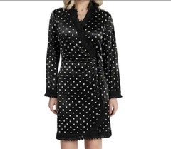 Alfred Werber Vintage Retro Accordian Ruffle Polka Dot Wrap Robe Dress SZ Small