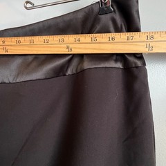 Vintage 90s Willi Smith Black Rayon Wide Leg Satin Trim Trousers Size 12 L