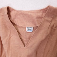 Vintage Family Fashions by Avon Pink V-Neck Elastic Waist Dress Size 11/12 20199