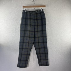 Vintage l 50s S Queen Casuals Pinup Plaid Wool Taper Leg Cigarette Trouser Pants