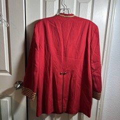 Vintage Judy Hornby Red Gold Button Up SIze 12 Wool Jacket 80s/90s