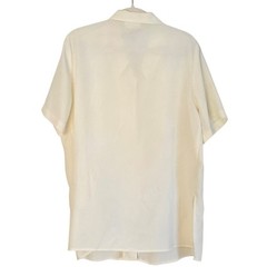 Vintage Classic Worthington Cream Short Sleeve Button Up Blouse Notched Collar L