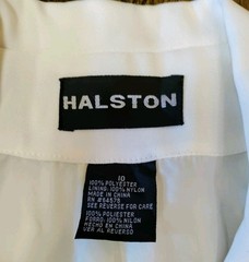 Vintage Halston Blazer Jacket Women’s 10 Ivory 90’s Shell Buttons Pockets Lined