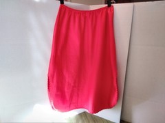Skirt Half Slip Deena Red Shiny Silky Glossy Farr West Style Small 2 Side Slits