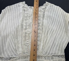 Antique Edwardian Day Dress Cotton Lace Embroidered 1900’s Prairie Long S/M