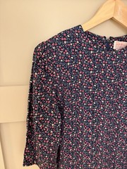 Vintage 80 Ditsy Floral Drop-Waist Dress Midi Cottagecore Jane Schaffhausen