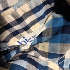Small Womens Vintage Shirt 70’s Blue Plaid Blouse Shirt Boho Hippie Distress