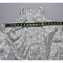 Vintage David Matthew Black and Yellow Houndstooth Tie Neck Blouse Women’s 10