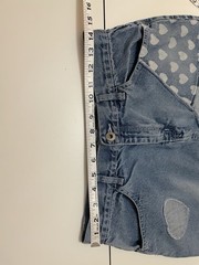 Vintage 1990s 2000s Y2K Patchwork Heart Denim Jean Midi Wiggle Skirt medium
