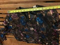 VTG Hal Ferman Black Multi-color Metallic Lurex Floral Waist Tie Size 14