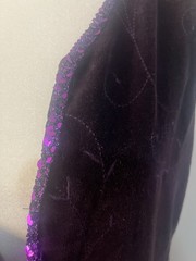 Vintage Purple Cotton Velvet Embroidered Sequined Dress by A.M.I.