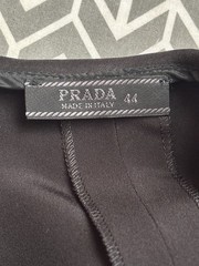 Vintage Prada Black Dress Pants Slacks Sz 44 Trousers W/Decorative Belt Italy