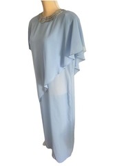 Chiffon Vintage Evening ware/ Beaded Ice Blue Wedding ware Dress Circa 1980’s