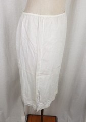 Vintage Movie Star Thin White Muslin Cotton Lace Trim Slip Skirt Womens M J7238