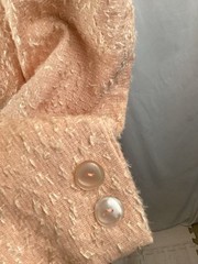 3 Piece Vintage Louis Feraud Peach Boucle Tweed Jacket Skirt Suit Princess Diana
