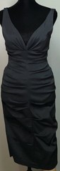 Vintage Y2K Xscape Ruched Sleeveless Black Wiggle Dress Size 6
