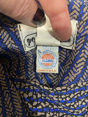Vintage Dress SIZE LARGE blue tan classic 70s 80s 30s 20s flapper PERCEPTIONS