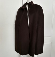 Max Studio Brown Wool Cape 1990s Unused