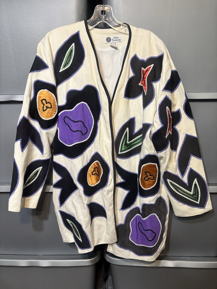 Vintage Victor Camarena – Open Front Applique Jacket – Size M N4