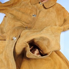 Vintage 60s 70s Bonnie Cashin Sills Gold Turn Lock Leather & Canvas Coat Jacket