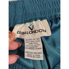 Vintage Erin London Womens Suede Look Hunter Green Pants Size Medium