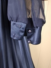 Vintage 80s Carriage Court Swing Dress 12 Blue Secretary Elastic Waist Pleated