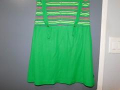 VTG 60s 70’s DRESS MINI JUMPER STRIPED KNIT POLY GREEN XS/S MOD GOGO GROOVY