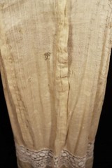 Antique Edwardian French Yellow Cotton & Silk Dress Size Small