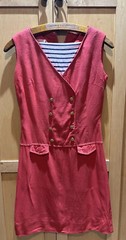 Vintage 50s Navy Sailor Girl Pin Up dress size XS Retro Rockabilly Bobbie Brooks