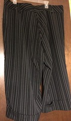 Womens Plus Sz 22W Black Stripe MKM Crop Pants 44” Waist Rayon Spandex Inseam 21