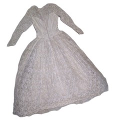 1950’s VTG Lace Tiered Wedding Gown Cupcake Tulle Wedding Dress ❤️ Sz 12 UNION