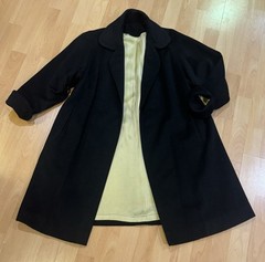 50s – 60s Virgin Wool Swing Coat | Chartreuse Silk Crepe Lining | Einiger Label
