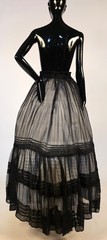BEST EVER VICTORIAN 19TH C SHEER BLACK SOFT SILK CHIFFON FULL VOLUME SKIRT