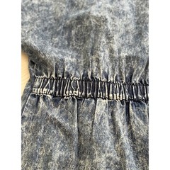 Champagne West Vintage 80s Acid Wash Denim Dress Star Waist Made in USA