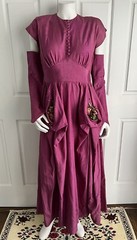 Vintage 1940s Fred Perlberg Dance Originals Mauve Formal Dress Matching Gloves