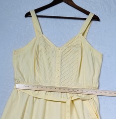 Vintage JC Penney Dress Womens Size 18 Midi Empire Waist Pintuck Bodice 70s