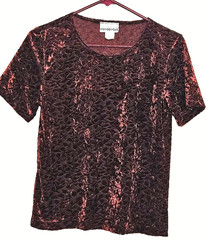 Dark Romance Burgundy Velvet Burnout Top S Vamp Witchy 90s Grunge Whimsigoth