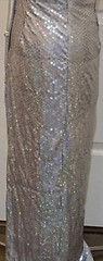 Vintage LORALIE ORIGINAL silver dress Metallic Sequin Strapless size 10