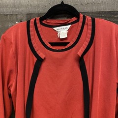 excusively misook red open front cardigan and sleeveless top size M petite EUC