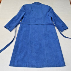 Vintage Coat Kong Leung Tailor Bespoke Size 38 Chest 60s Blue Faux Suede