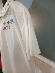 Vtg Teddi Blouse Womens sz 2X Button Up Embroidered Short Sleeve Cottage Core