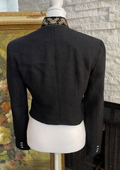 Vintage TAIGA Wool Bolero Cropped Military Look Trim Collar Size 2