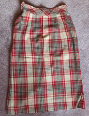 Vintage Woman’s Skirt 100% Wool 1950’s Koret California Red & Gray Plaid